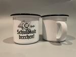 Emaille Tasse "Schuldkult brechen"